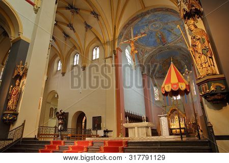 Maastricht, Netherlands - August 03, 2019: The Colorful Interior Of The Basilica Of Saint Servatius,