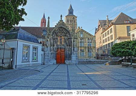 The Northern Entrance To The Basilica Of Saint Servatius, With Carvings Around The Entrance Door, Li
