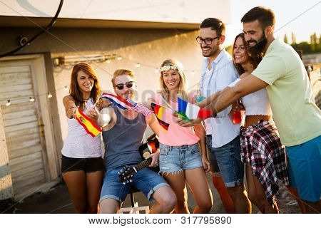 Friends Of Different Culutres Having Fun, Promoting Peace Without Racial Prejudices