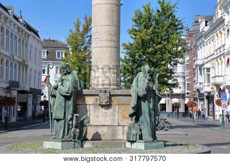 Maastricht, Netherlands - August 04, 2019: The Mariamonument (located In Wyck Neighborhood). Close-u