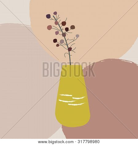 Creative Universal Aesthetic Floral Card Hand Drawn Abstract Shape Texture Modern Trendy Graphic In 