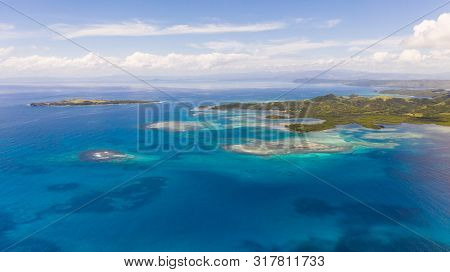 Bucas Grande Island, Philippines. Beautiful Lagoons With Atolls And Islands, View From Above. Seasca