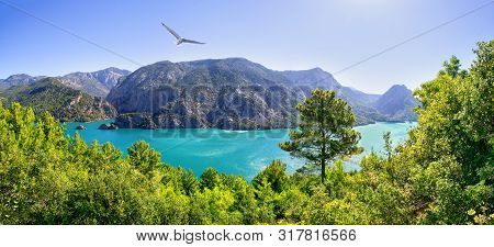 Green Canyon. Reservoir Oymapinar On The River Manavgat