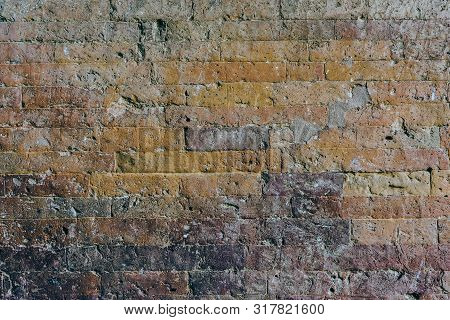 The Ancient Brick Wall Was Neatly Arranged And So Strong That There Was No Space, Even A Small Needl