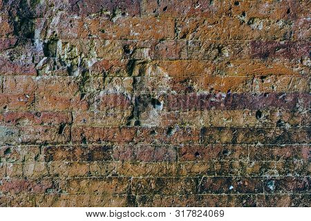 The Ancient Brick Wall Was Neatly Arranged And So Strong That There Was No Space, Even A Small Needl