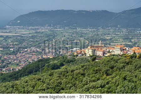 Panoramic View Of Castelnuovo Magra, La Spezia, Liguria, Italy, In Lunigiana