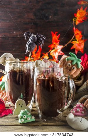 Halloween Funny Hot Chocolate With Marshmallows