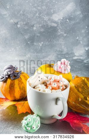 Halloween Funny Hot Chocolate With Marshmallows