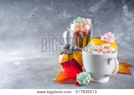 Halloween Funny Hot Chocolate With Marshmallows
