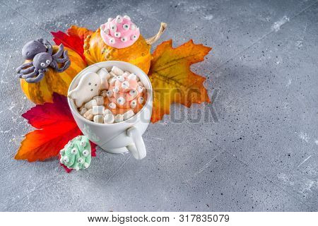 Halloween Funny Hot Chocolate With Marshmallows