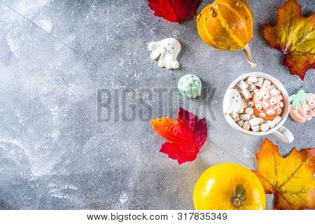 Halloween Funny Hot Chocolate With Marshmallows