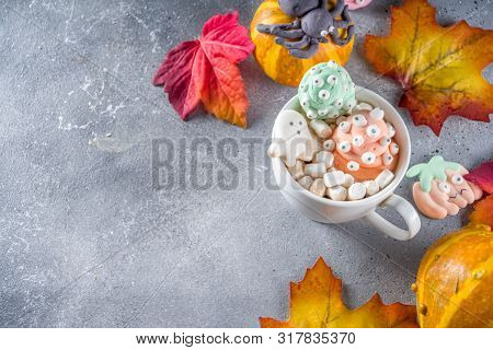 Halloween Funny Hot Chocolate With Marshmallows