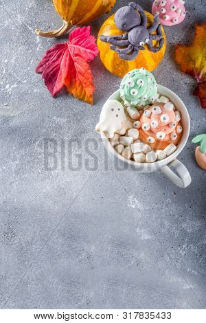 Halloween Funny Hot Chocolate With Marshmallows