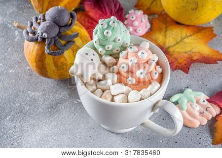 Halloween Funny Hot Chocolate With Marshmallows