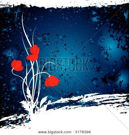 Blauer Hintergrund mit Blume