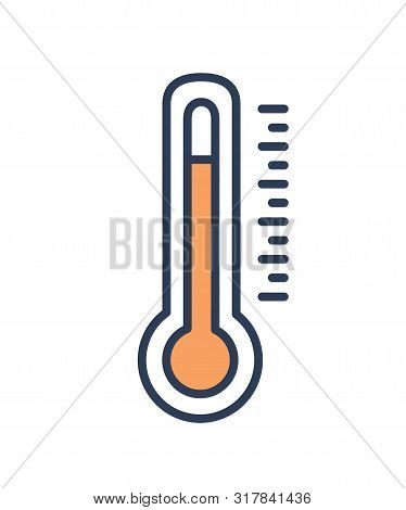 Mercury-in-glass Or Mercury Thermometer Isolated On White Background. Measurement Tool, Meteorologic