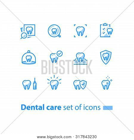 Dental Care, Prevention Check Up, Hygiene And Treatment, Stomatology Services, Tooth And Checklist, 