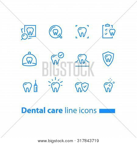Dental Care, Prevention Check Up, Hygiene And Treatment, Stomatology Services, Tooth And Checklist, 
