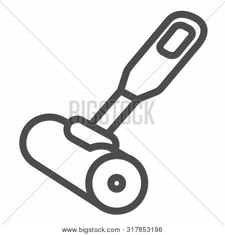 Lint Roller Line Icon. Adhesive Roller Vector Illustration Isolated On White. Cleaning Roller Outlin