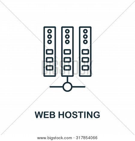 Web Hosting Icon. Thin Outline Style Design From Web Hosting Icons Collection. Creative Web Hosting 