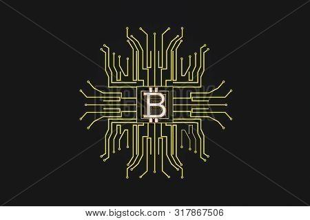 Abstract Bitcoin On Circuit Background