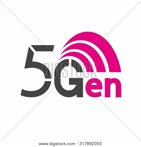 Vector Technology Icon Network Sign 5g. Illustration 5g Internet Symbol In Flat Line Minimalism Styl
