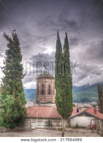 Exterior View To Presveta Bogorodica Kamensko Church In Ohrid, North Macedonia
