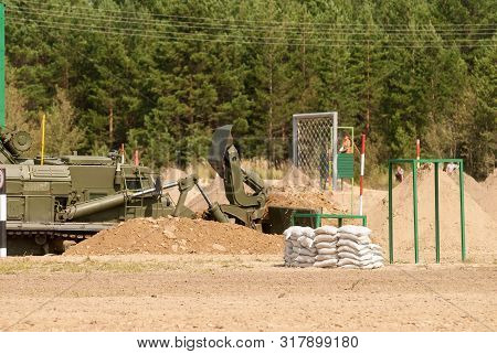 Tyumen, Russia - August 11, 2019: International Army Games. Safe Route Contest. Passage Making By Im