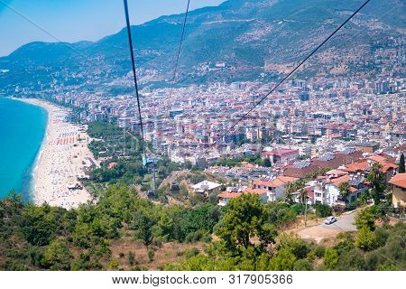 Alanya City Landscape View From Phono Cooler Beautiful Sea View, Gentle Beach Near The City