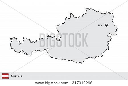 Austria Vector Map With The Capital City Of Wien
