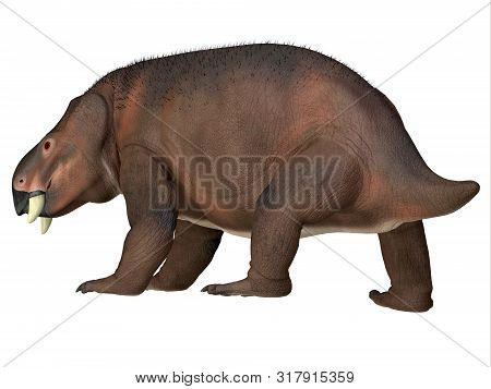 Placerias Dinosaur Light Color 3d Illustration - Placerias Was A Herbivorous Therapsid Dinosaur That