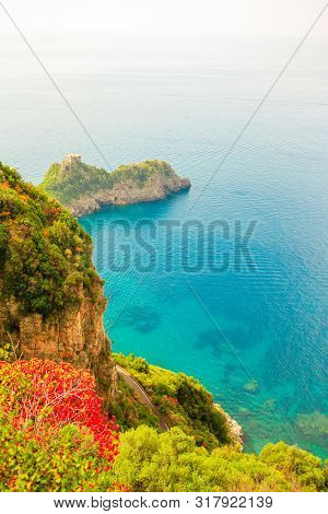 Beautiful Cozy Bay With Boats And Clear Turquoise Water In Italy