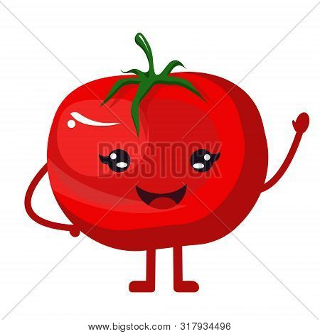 Deliciou Red Tomatoe With A Smiling Face. Proper Nutrition, Healthy Food, Diet. Vegetables Fruits. M