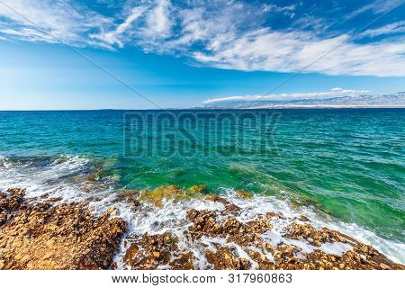 View Of Sea From The Vir Island In The Zadar County Of Croatia, Europe.