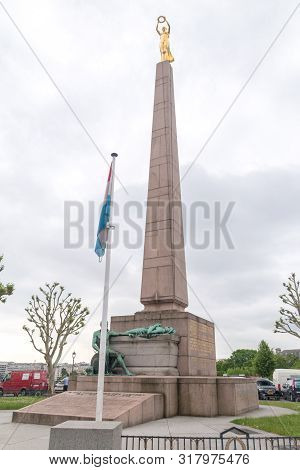 Luxembourg, Luxembourg - June 5, 2019: Memorial Monument Of Remembrance Known As Gelle Fra.