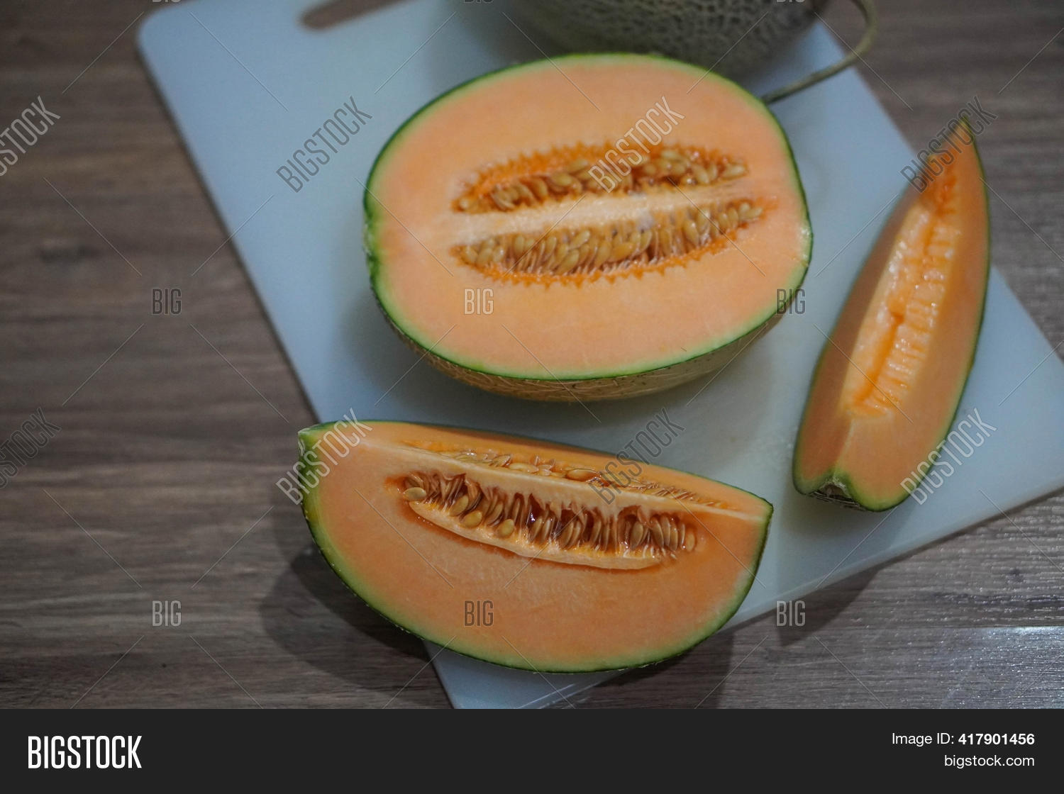 Muskmelon Cut Three Image & Photo (Free Trial) Bigstock