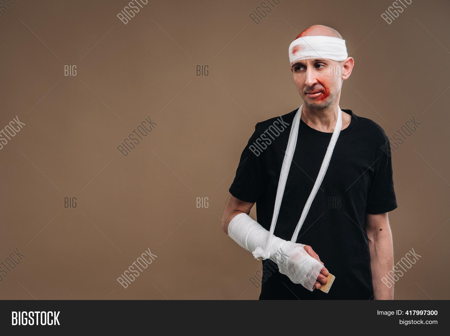 Battered Man Bandaged Image & Photo (Free Trial) | Bigstock