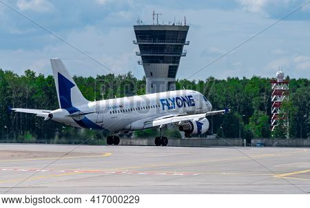 July 2, 2019, Moscow, Russia. Airplane Airbus A319-100 Fly One Airlines At Vnukovo Airport In Moscow
