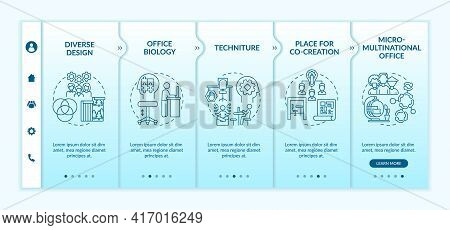 Workspace Tendencies Onboarding Vector Template. Responsive Mobile Website With Icons. Web Page Walk