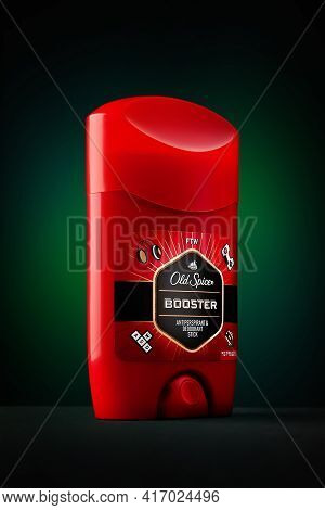Ukraine. Kyiv - April. 12. 2021. Old Spice Antiperspirant Deodorant Stick For Men. Products Of The P