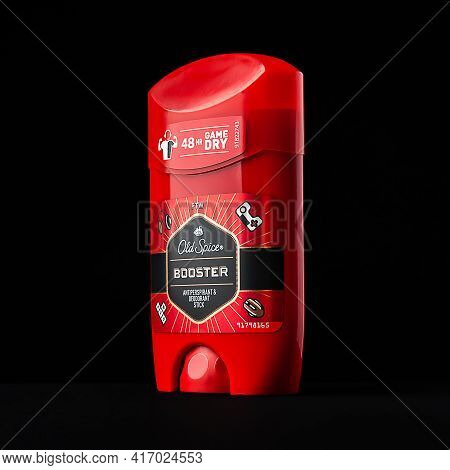 Ukraine. Kyiv - April. 12. 2021. Old Spice Antiperspirant Deodorant Stick For Men. Products Of The P