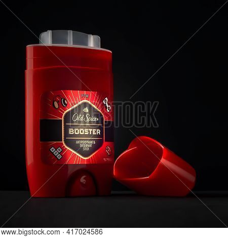 Ukraine. Kyiv - April. 12. 2021. Old Spice Deodorant Antiperspirant Stick For Men. Products Of The P
