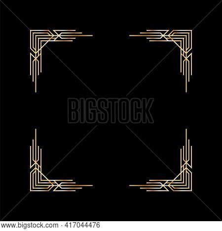 Art Deco Frame. Artwork Graphic Pattern Culture. Orante Wedding Invintation. Vintage Retro Style Ban