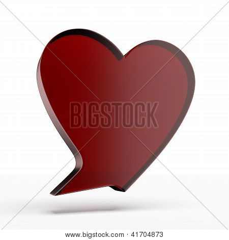 Heart as speech bubble