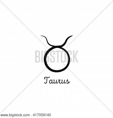 Hand Drawn Taurus Zodiac Illustration. Simple Line Taurus Zodiac Icon. Taurus Vector Symbol. Hand Dr