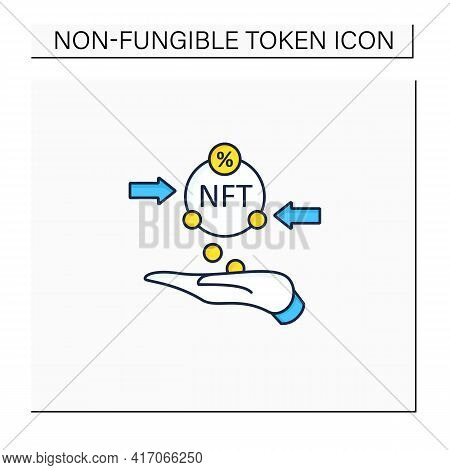 Transaction Fees Color Icon. Customers Electronic Payment Commissions. Taxication. Fixed Fee Charged
