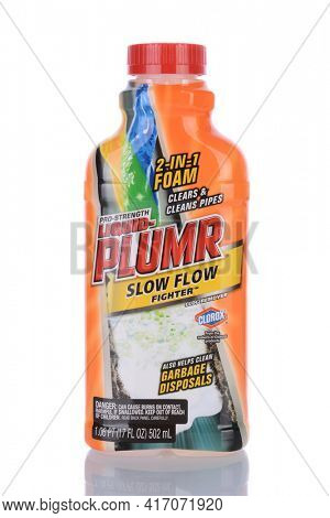 IRVINE, CA - January 29, 2014: A 17 oz bottle of Liquid-Plumr Slow Flow Fighter. owned by Clorox Liquid-Plumr is a chemical drain opener.