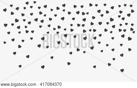 Falling Hearts Backkground. Romanctic Design Vector Illustration.
