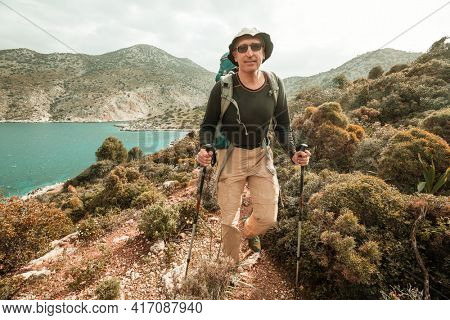 Beautiful landscapes on the Carian trail. Aegean Sea, Turkey.