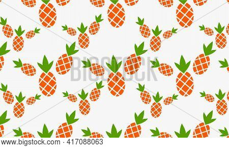 Pineapple Fress Pattern Design Vector Background Illustration.